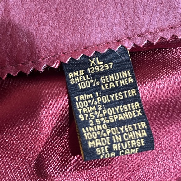 NWOT IMAN Red Leather Asymmetrical Gold Zip Belted Jacket - Picture 5 of 11